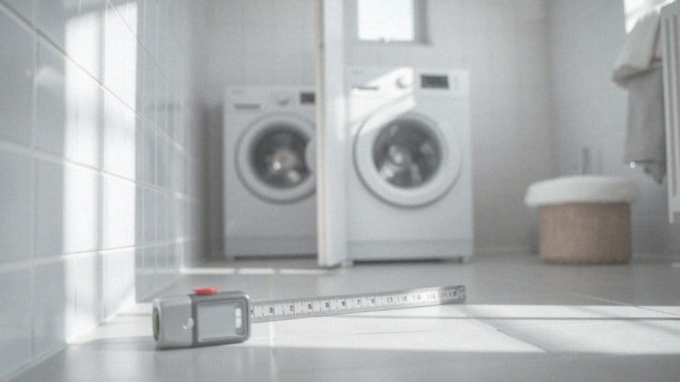 Jak dokładnie wykonać pomiar przed zabudową pralki i suszarki?